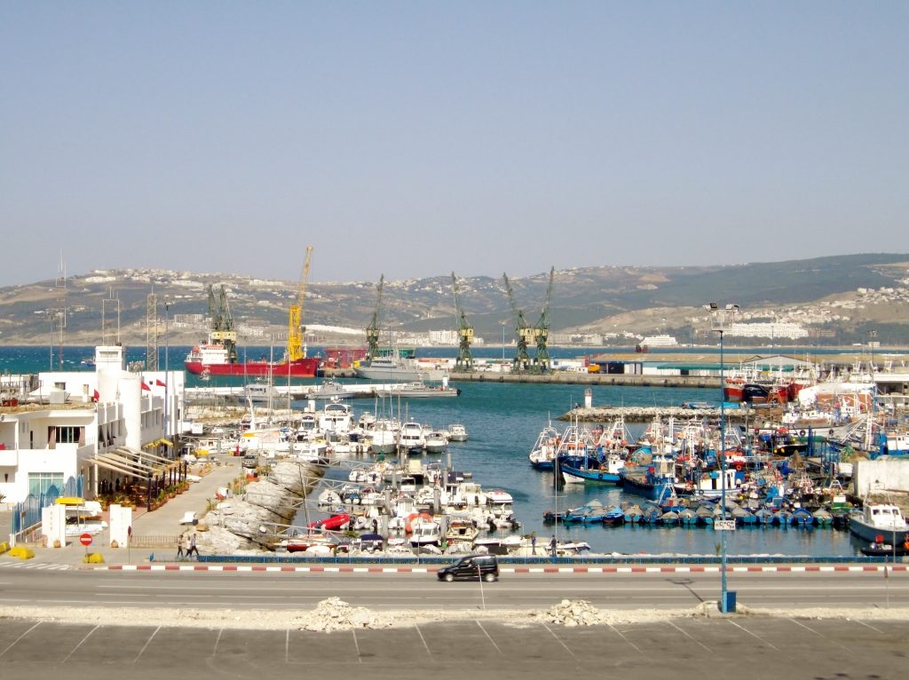 Blick auf Hafen in Marokko