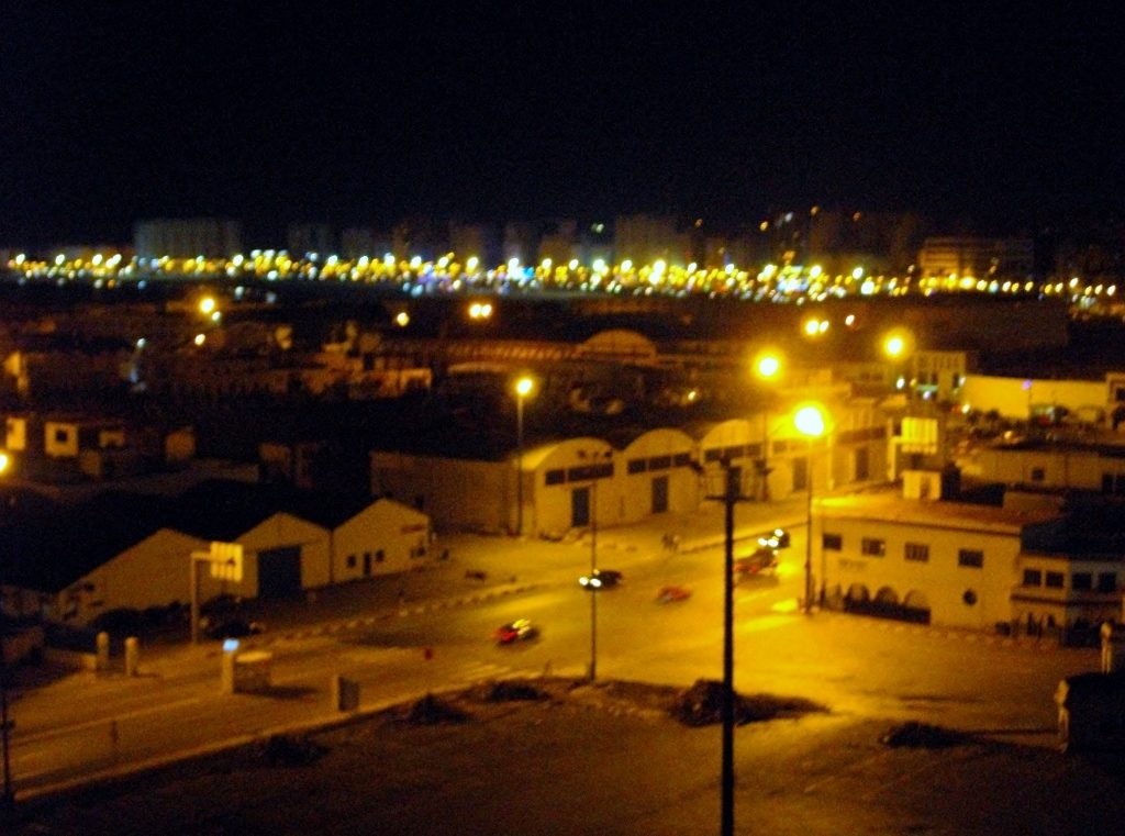 Hafengebäude _Tanger in der Nacht