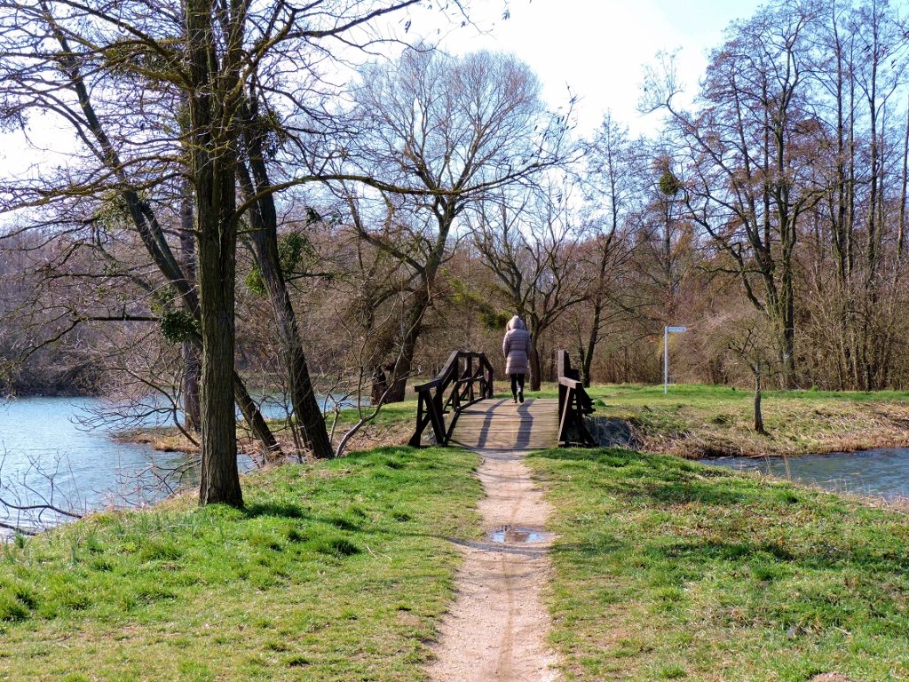 Spaziergang in den Teich-Landschaften in Sarvar, Ungarn