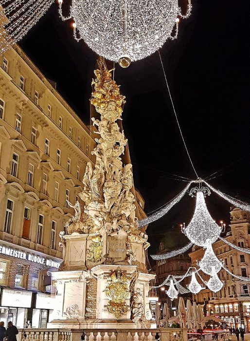 Beleuchtung am Graben zu Silvester in Wien