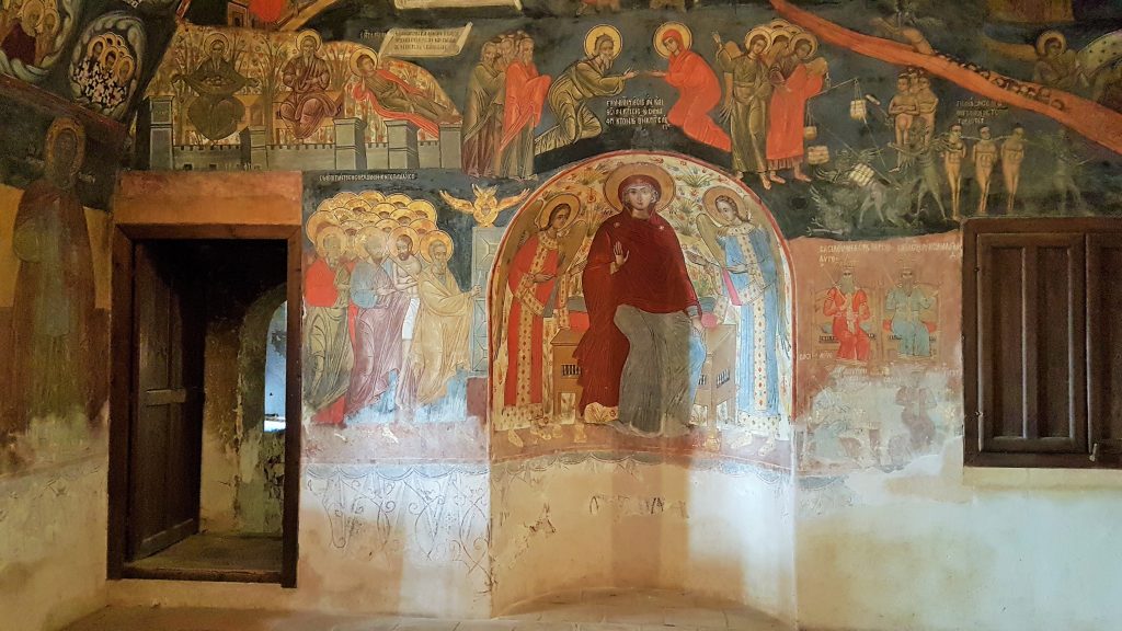 christliche Wandfresken im Refektorium Batschkovo Kloster Bulgarien