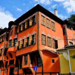 Plovdiv schönste Häuser, mit roter Fassade