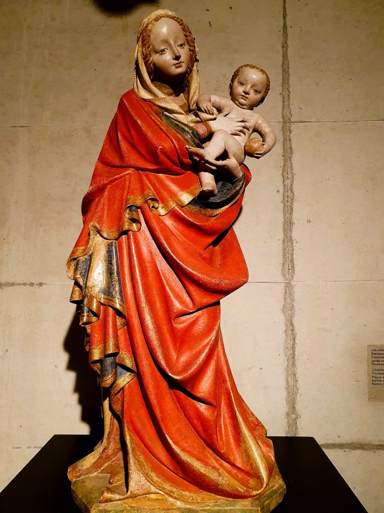 antike Madonnen-Statue mit Kind, Olmütz Tschechien